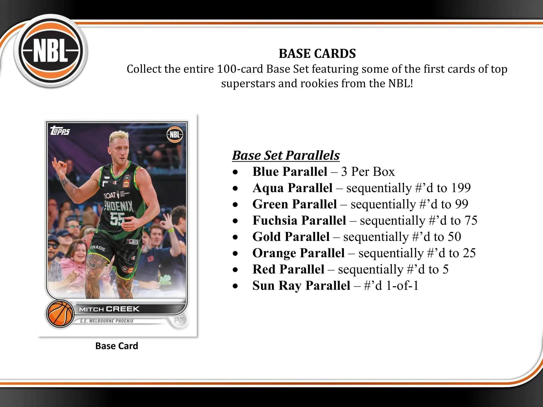 2022/23 Topps NBL Basketball Hobby Box 20 Packs per Box, 8 Cards per Pack