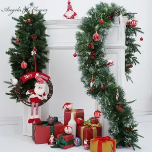 6.6-foot Christmas spray painted white green Christmas decoration rattan SD0126