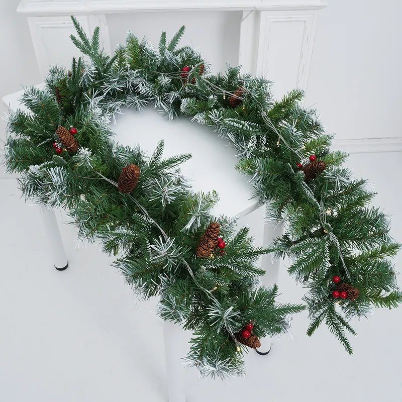 6.6-foot Christmas spray painted white green Christmas decoration rattan SD0126