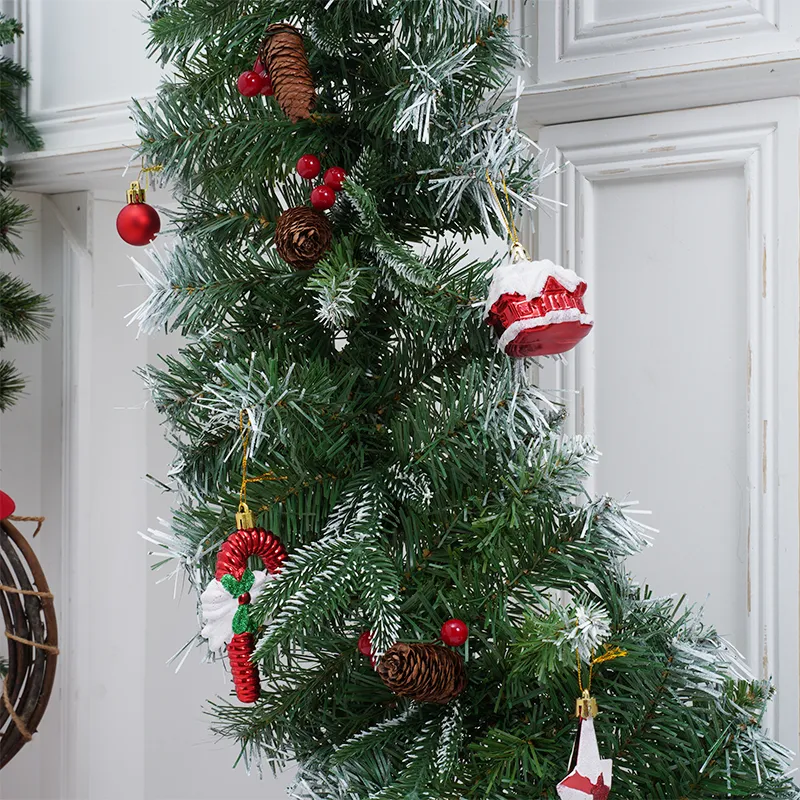 6.6-foot Christmas spray painted white green Christmas decoration rattan SD0126