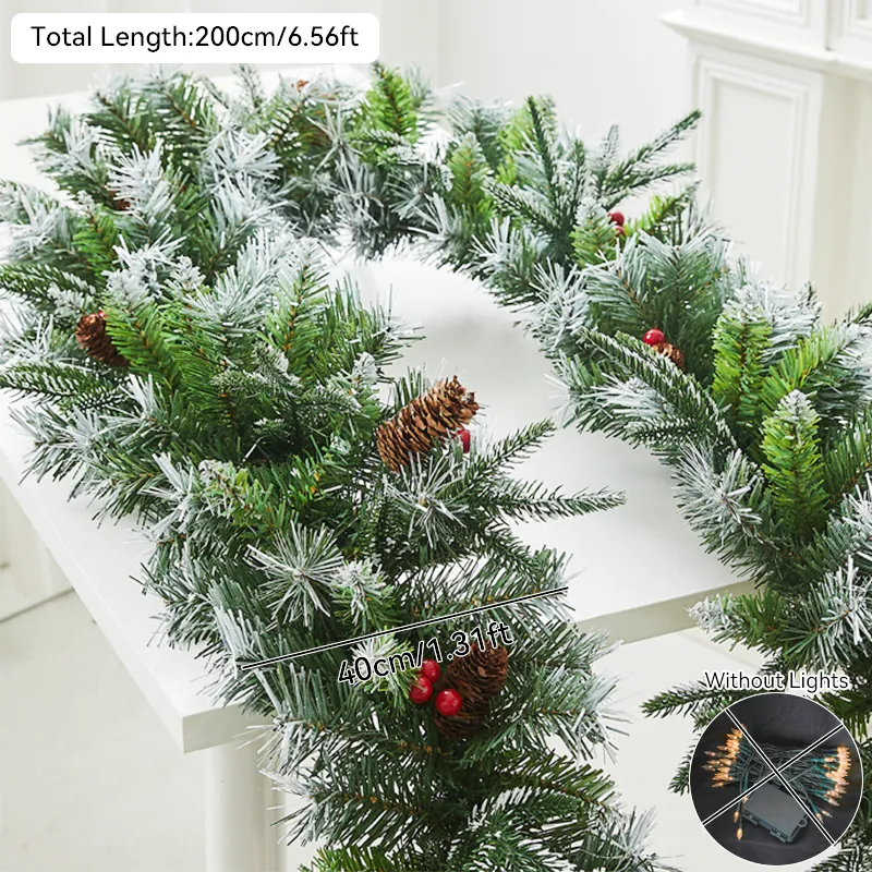6.6-foot Christmas spray painted white green Christmas decoration rattan SD0126