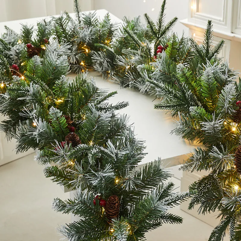 6.6-foot Christmas spray painted white green Christmas decoration rattan SD0126