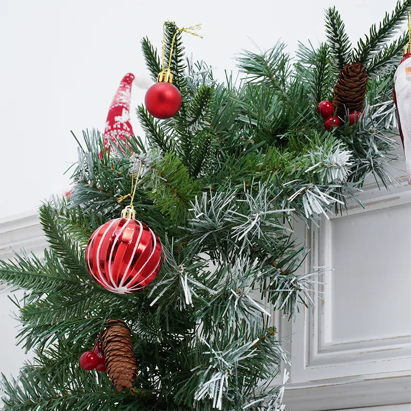 6.6-foot Christmas spray painted white green Christmas decoration rattan SD0126