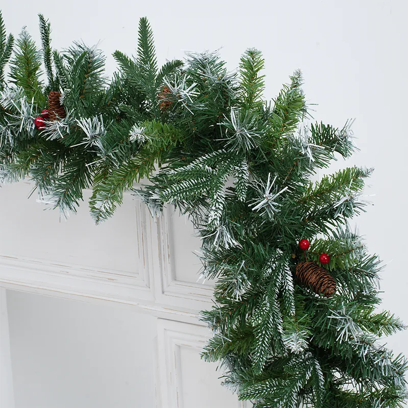 6.6-foot Christmas spray painted white green Christmas decoration rattan SD0126