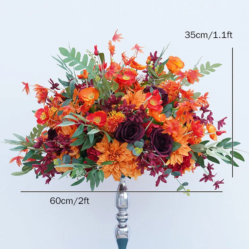 A8195 Orange Wedding Table Centerpieces Flower Ball
