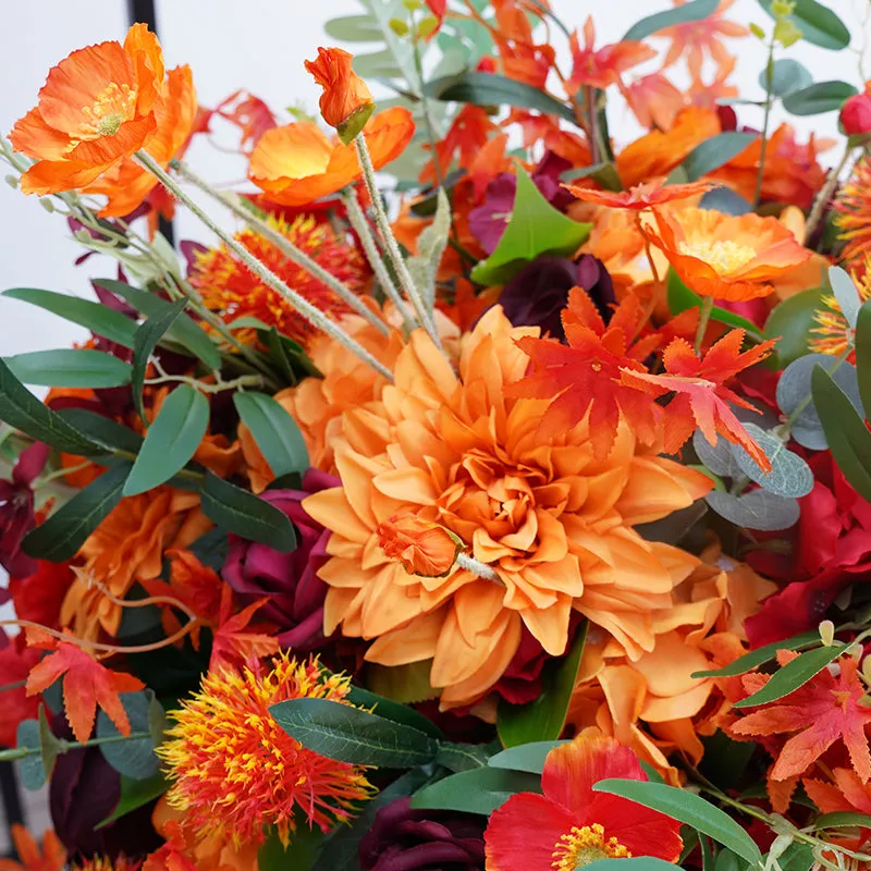 A8195 Orange Wedding Table Centerpieces Flower Ball