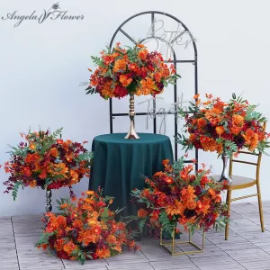 A8195 Orange Wedding Table Centerpieces Flower Ball