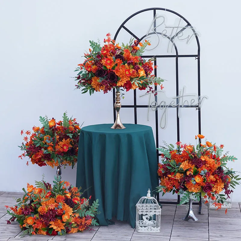 A8195 Orange Wedding Table Centerpieces Flower Ball