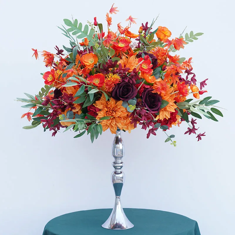 A8195 Orange Wedding Table Centerpieces Flower Ball