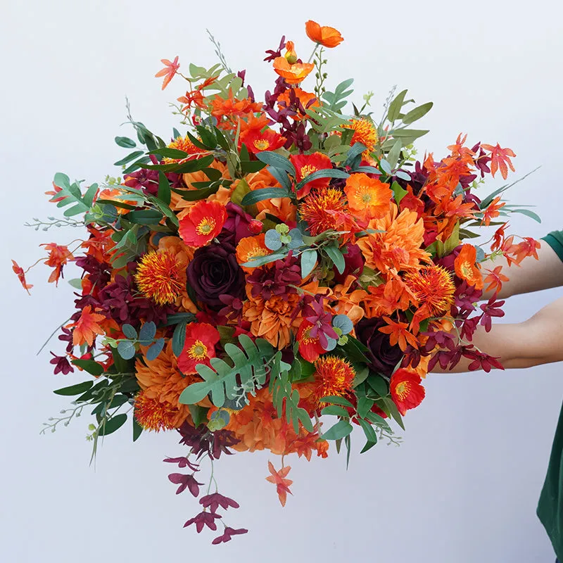 A8195 Orange Wedding Table Centerpieces Flower Ball