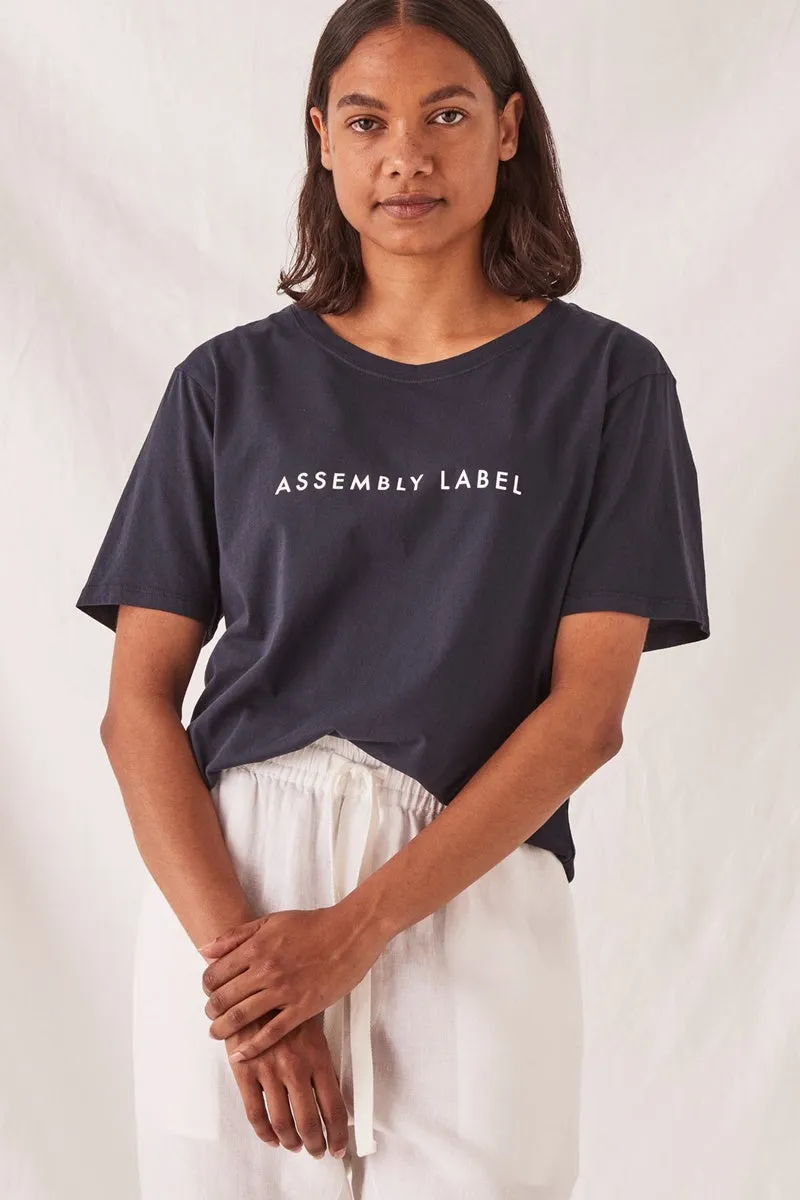 Assembly Label - Logo Cotton Crew Tee - Navy