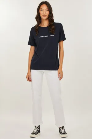 Assembly Label - Logo Cotton Crew Tee - Navy
