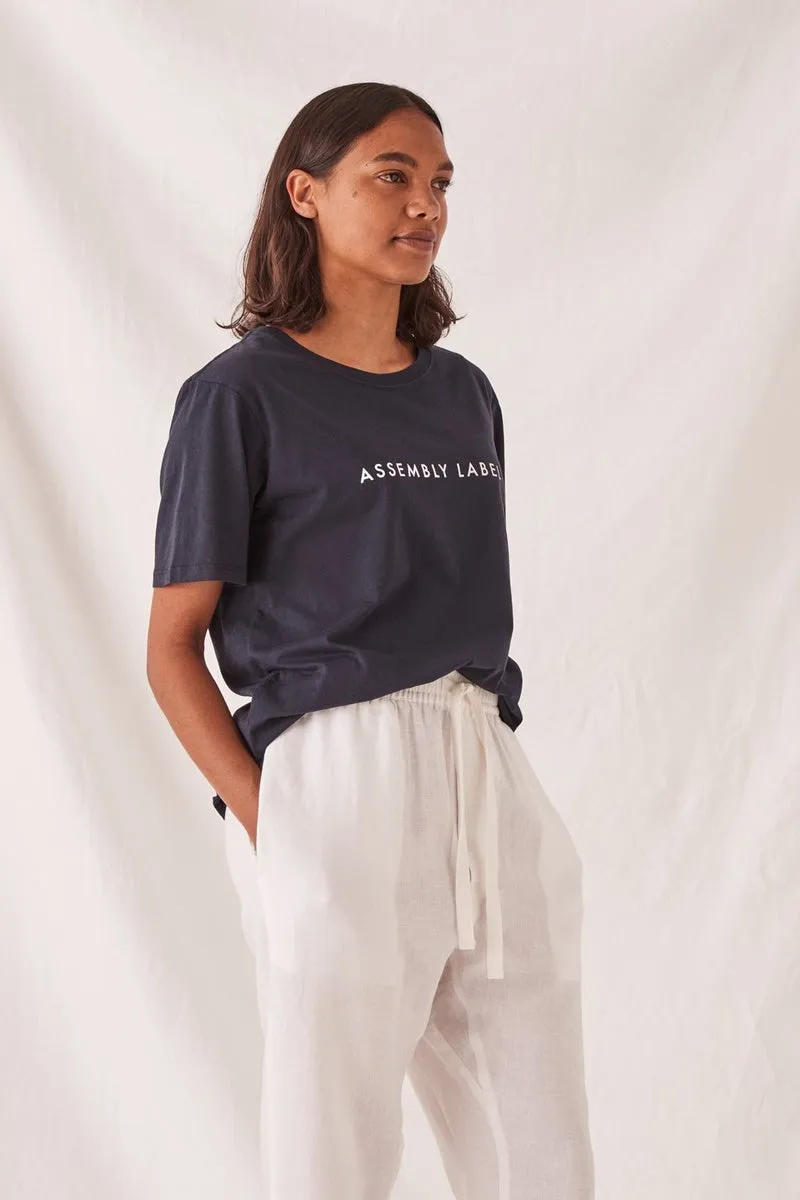 Assembly Label - Logo Cotton Crew Tee - Navy