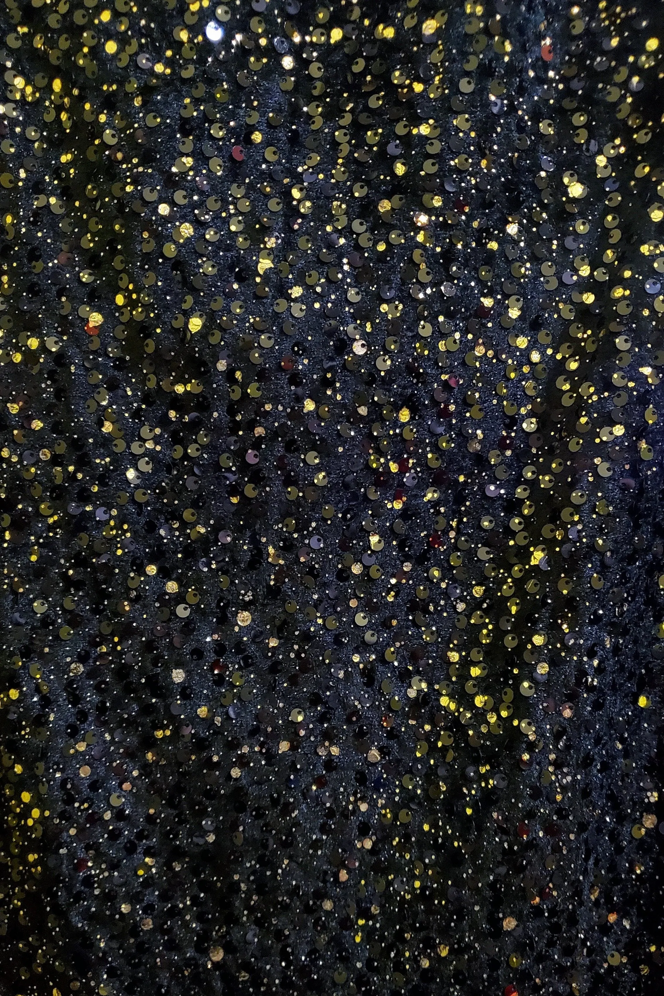 Black Sequin Velvet Mini Dress