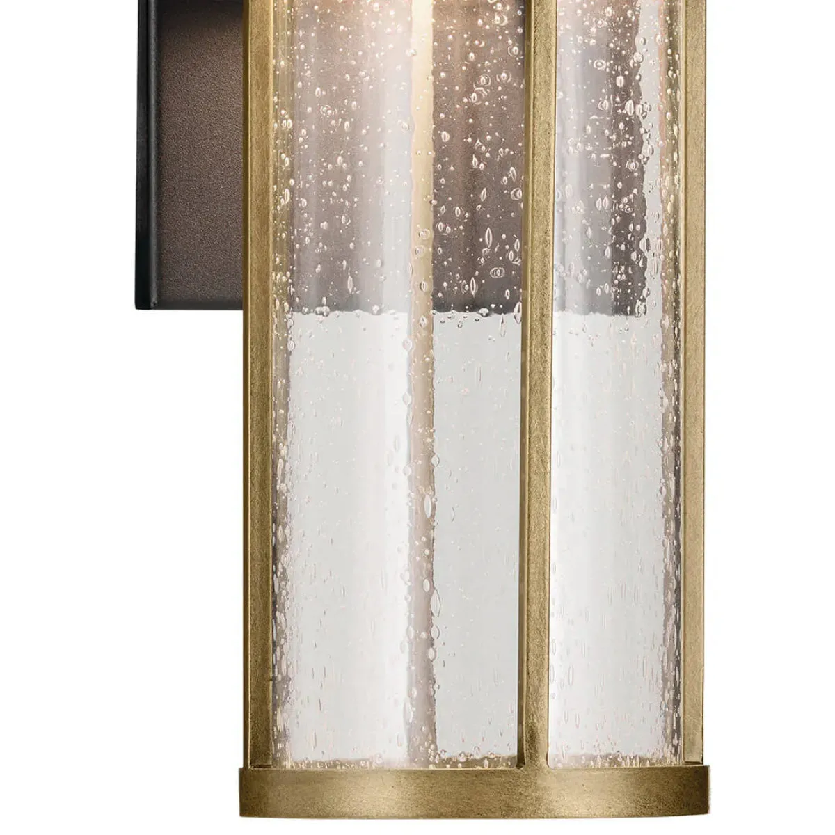 Camillo 12 In 1-Light LED Outdoor Wall Light With Clear Seeded Glass, Black Finish