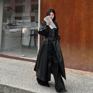 cold weather outfits Joskaa NEIHE Elegant Women's Loose Fit Genuine Leather Jacket Autumn 2024 New Style Saddle Sleeve Coat Warm Comfortable Women's Outerwe