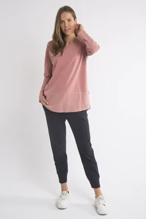 Elm - Fundamental Long Sleeve Rib Tee - Pink