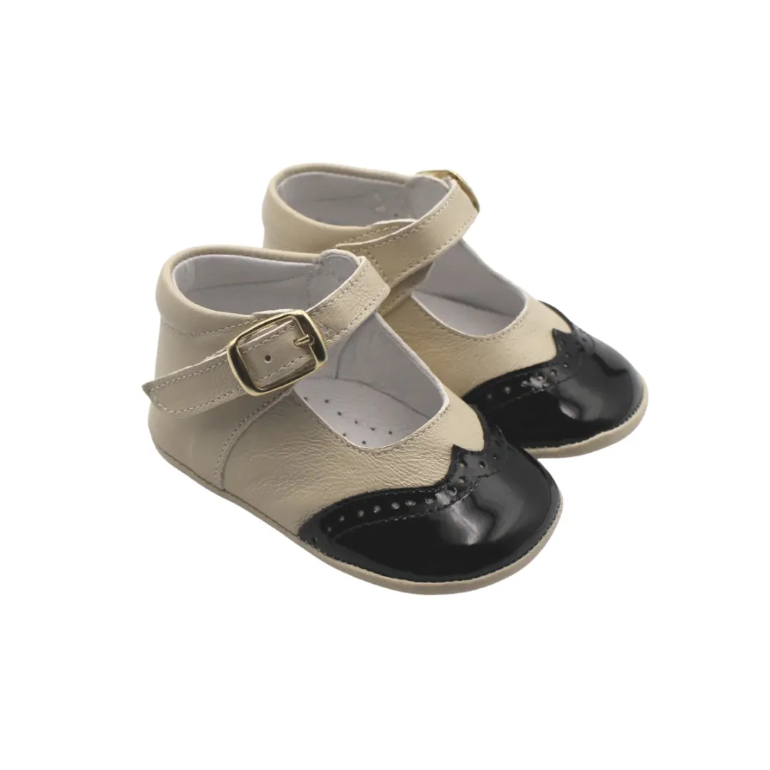 Gabrielle Black/Beige Baby Shoes