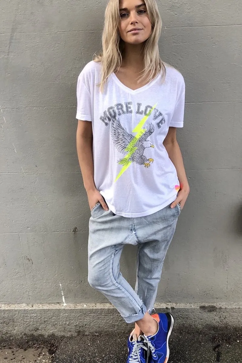 Hammill & Co - Eagle V Neck Tee - White