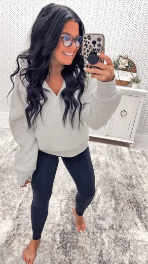 Heather Gray Kinsley Half Zip Pullover