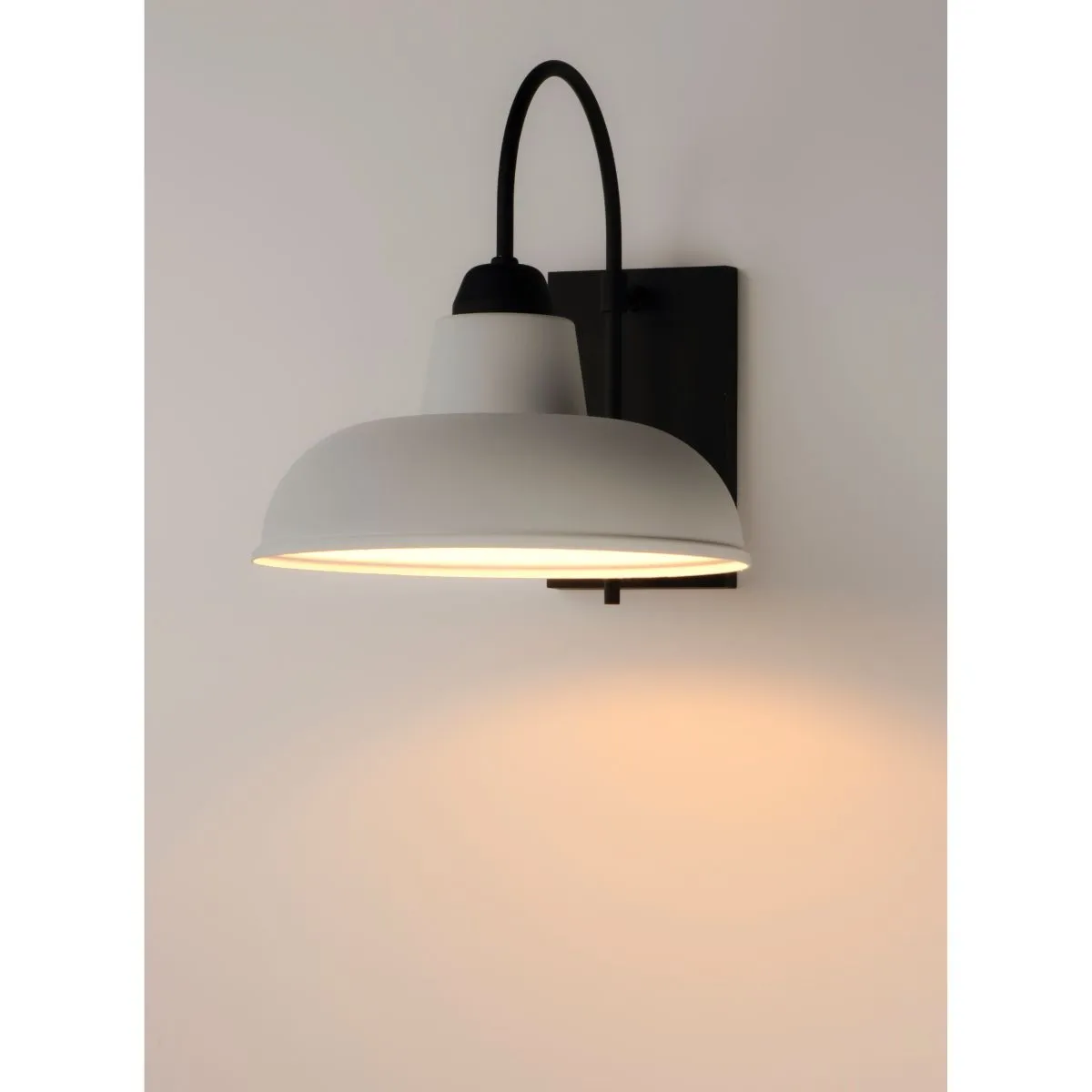 Industrial 16 in. Outdoor Barn Light White Finish