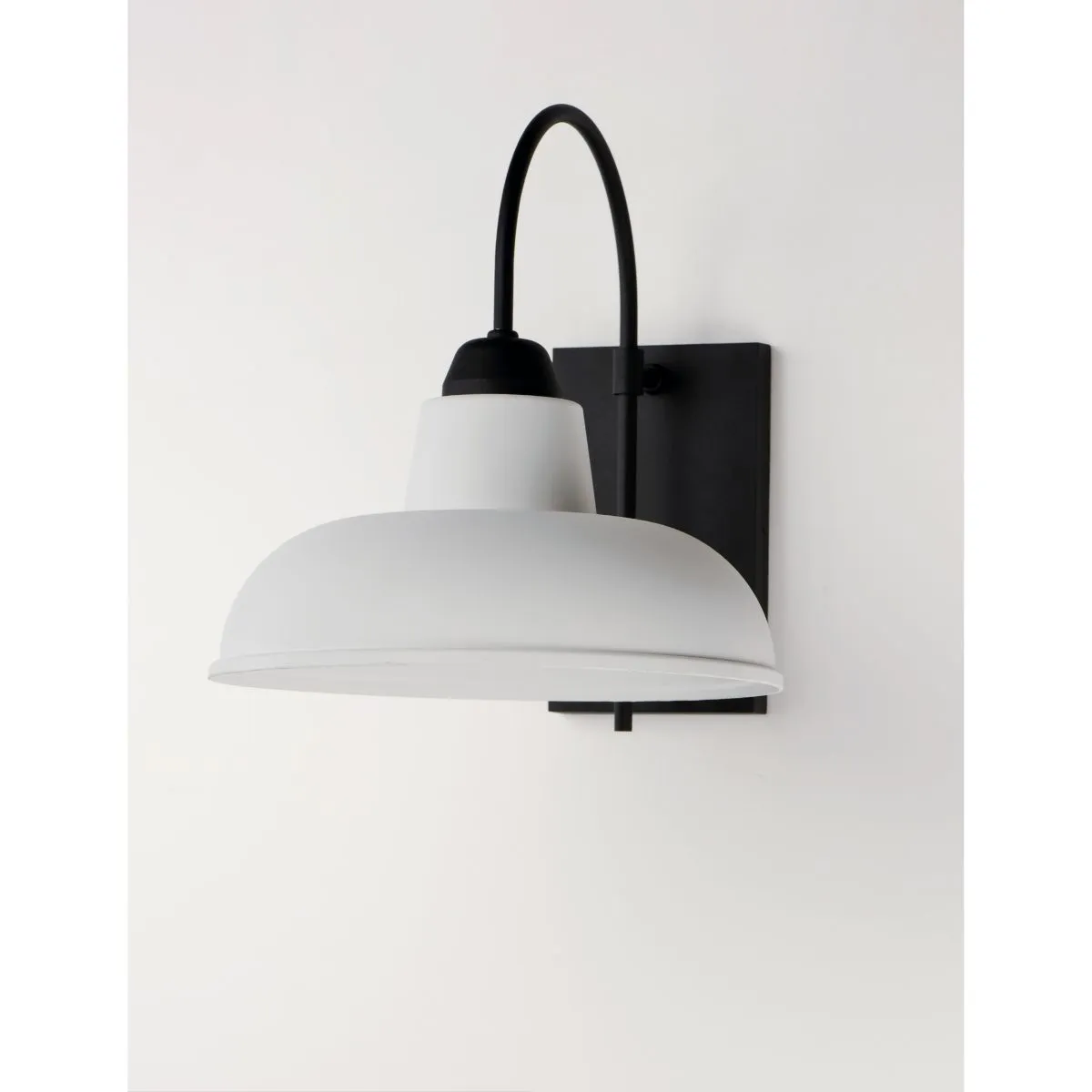 Industrial 16 in. Outdoor Barn Light White Finish