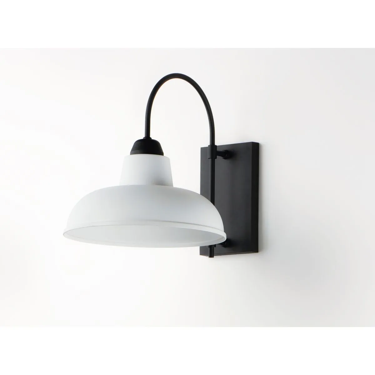 Industrial 16 in. Outdoor Barn Light White Finish