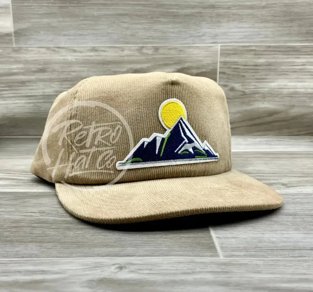 Mountains on Tan Corduroy Hat