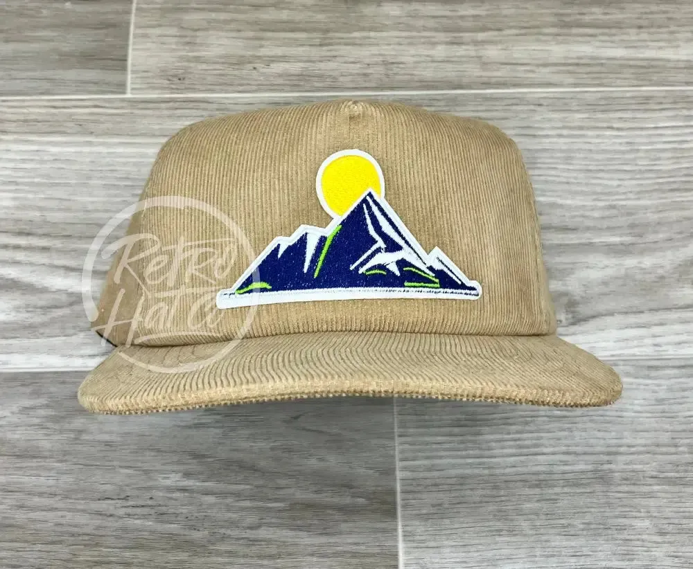 Mountains on Tan Corduroy Hat