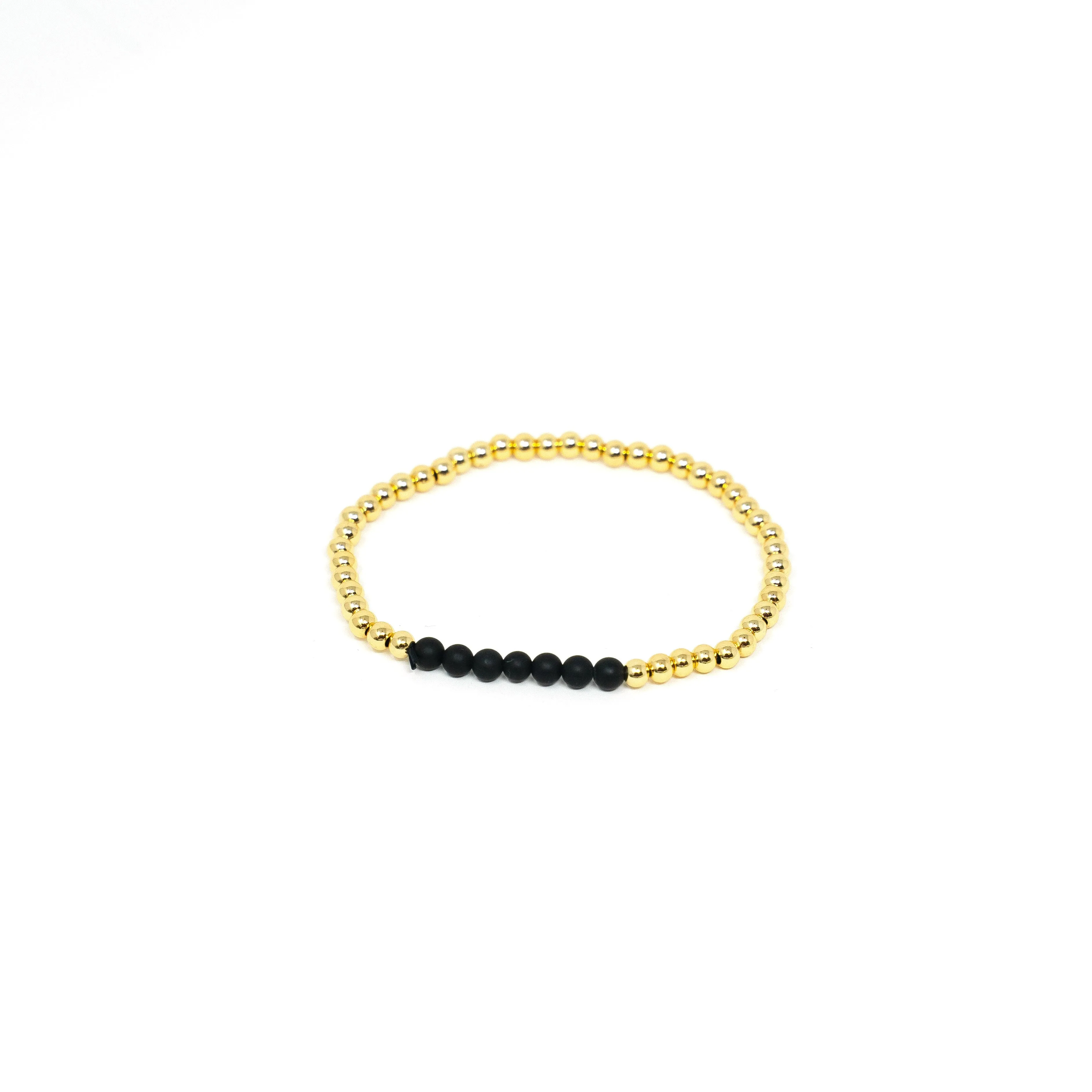 Pearl and Gold Bead Stretch Bracelet