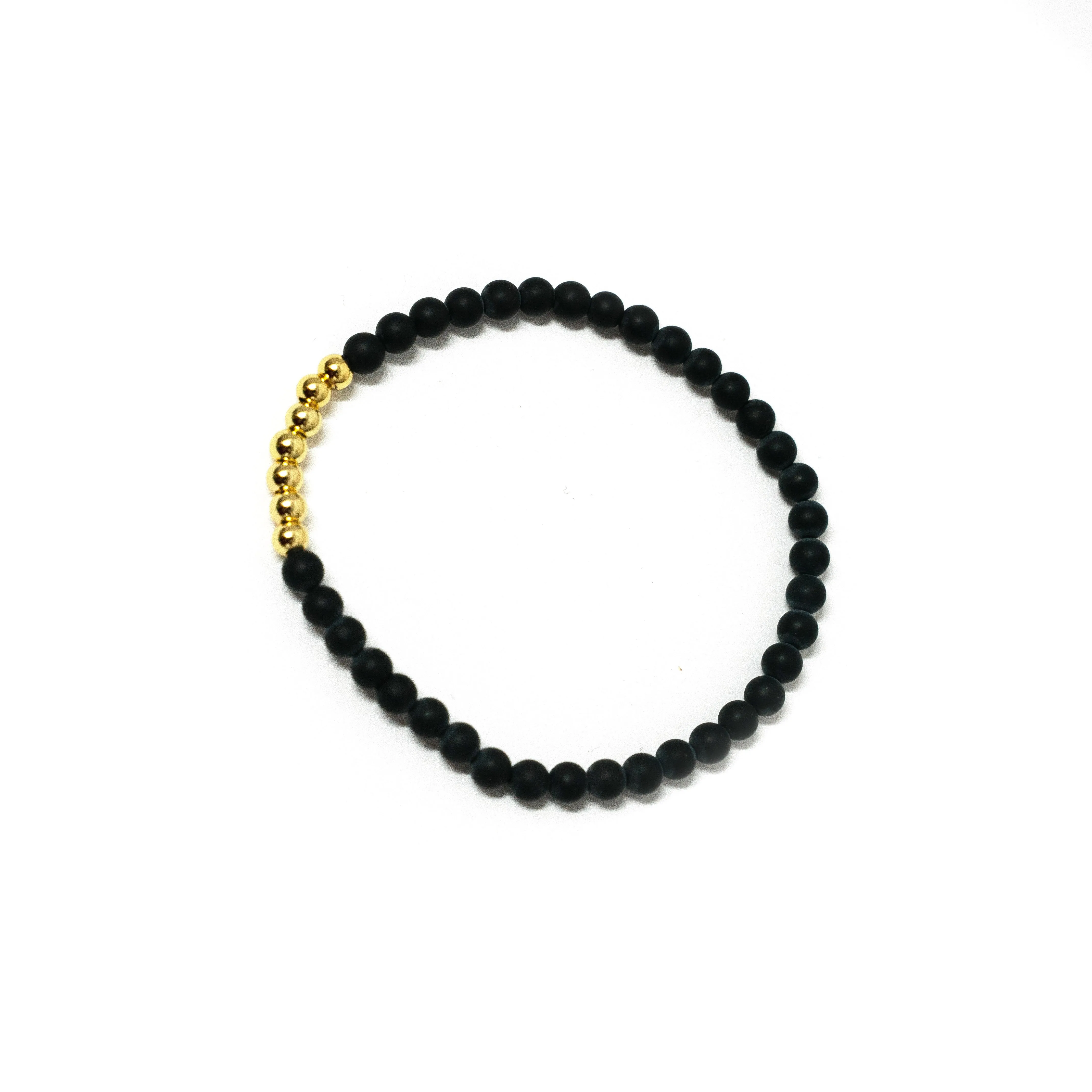 Pearl and Gold Bead Stretch Bracelet