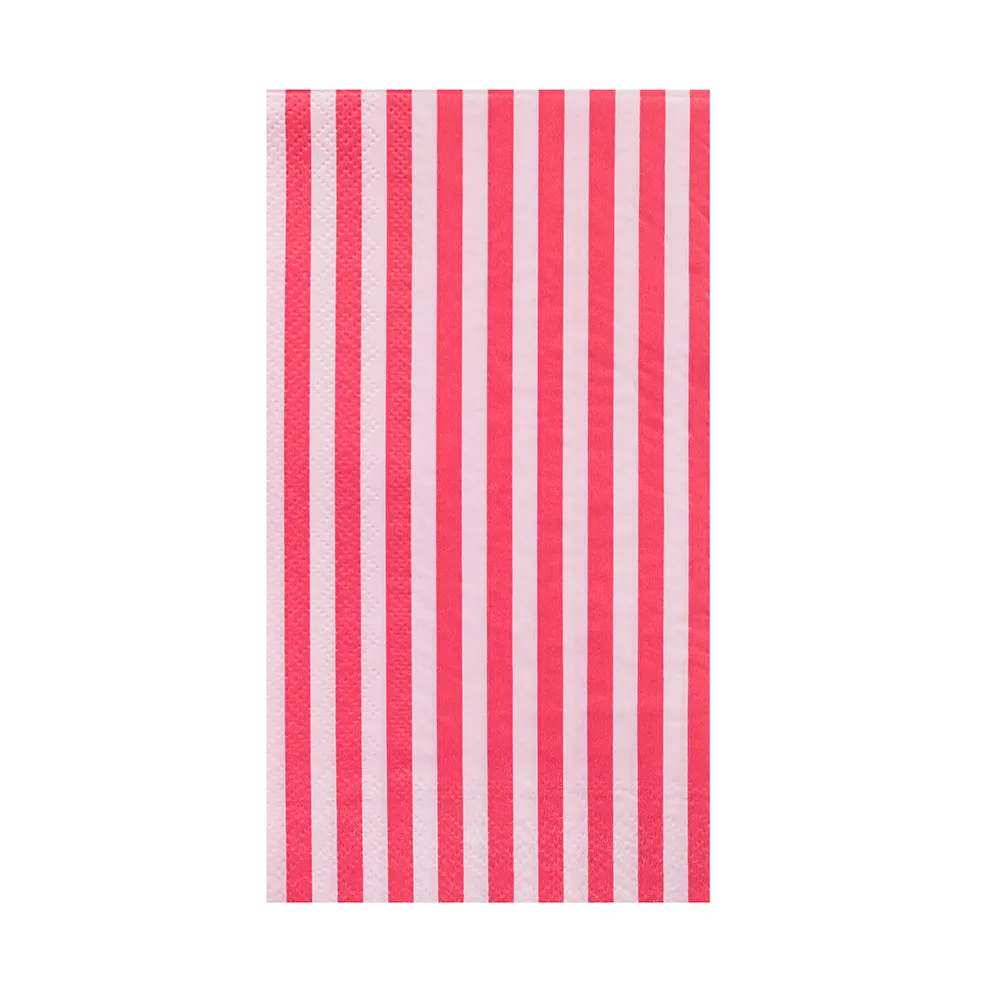 Pink Striped Napkins Large 16 Pk.