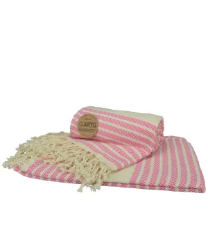 Pink/Cream - ARTG® Hamamzz® peshtemal towel