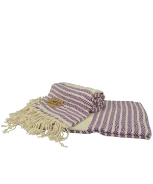Purple/Cream - ARTG® Hamamzz® peshtemal towel