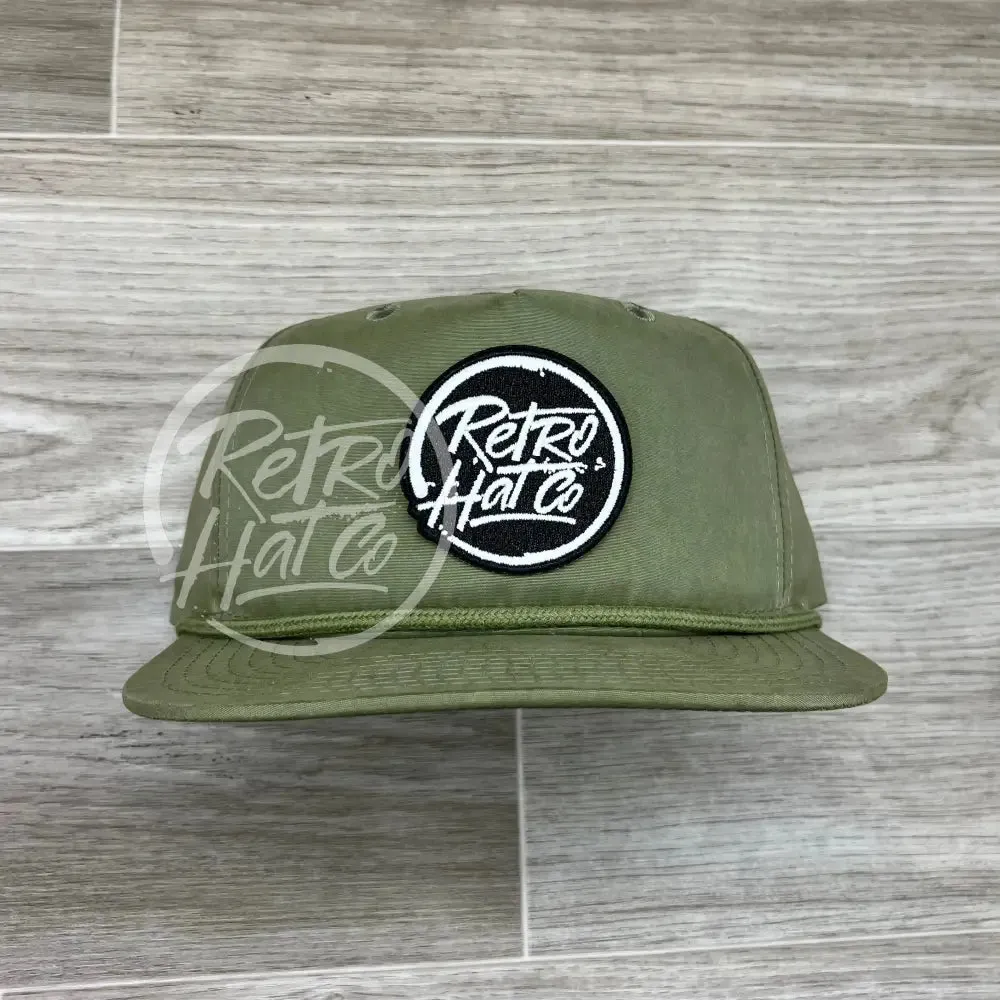 Retro Hat Co. Brand (Glow in the dark) Patch on Retro Rope Hat