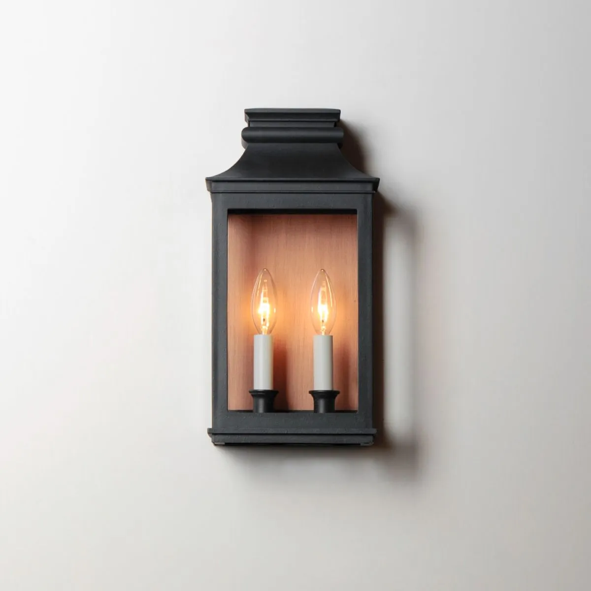 Savannah VX 15 in. 2 lights Outdoor Wall Sconce Antique Copper & Black Finish