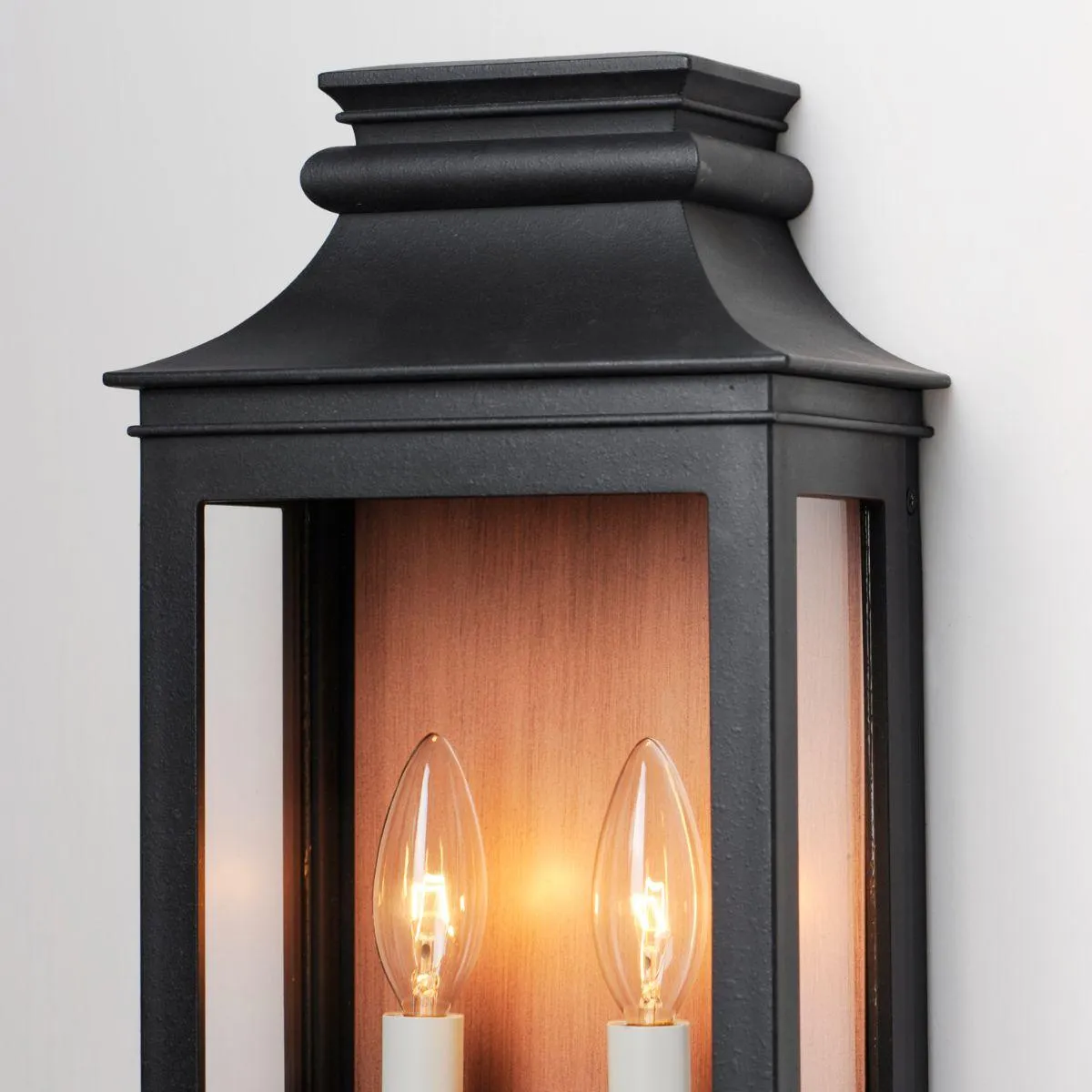 Savannah VX 15 in. 2 lights Outdoor Wall Sconce Antique Copper & Black Finish
