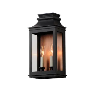 Savannah VX 15 in. 2 lights Outdoor Wall Sconce Antique Copper & Black Finish