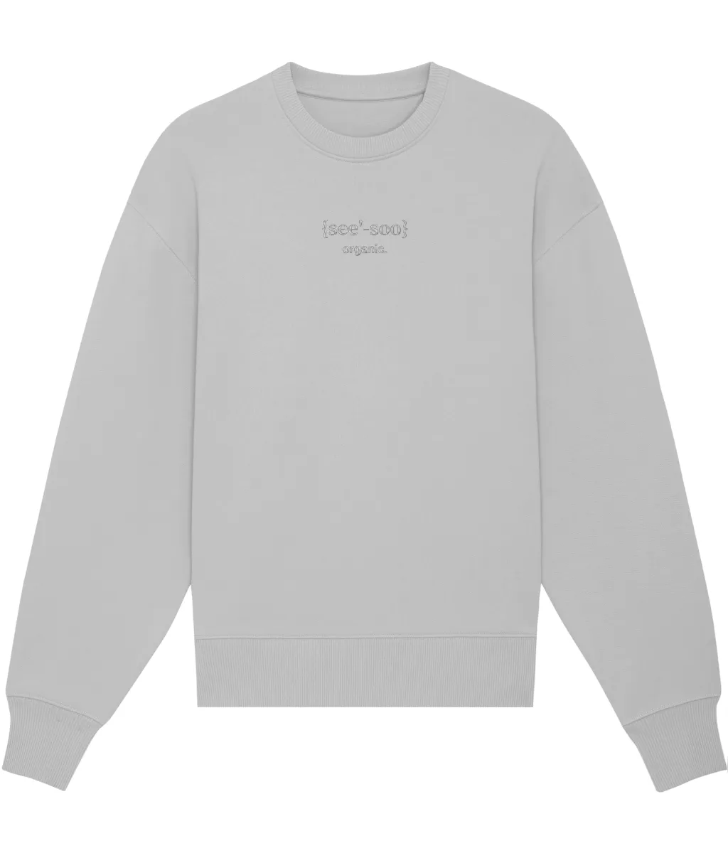 See'-soo "Rogue" Heavy 100% Organic Cotton Oversized Sweatshirt, Grey, Men’s