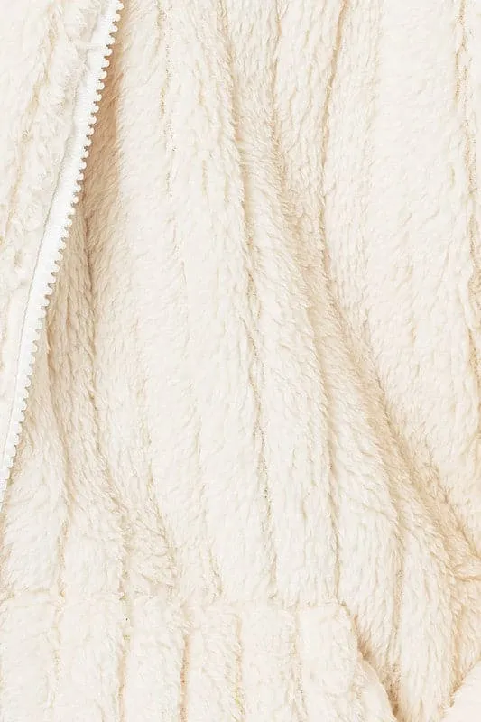 Zip It Up Oversized Fleece Hooded Jacket